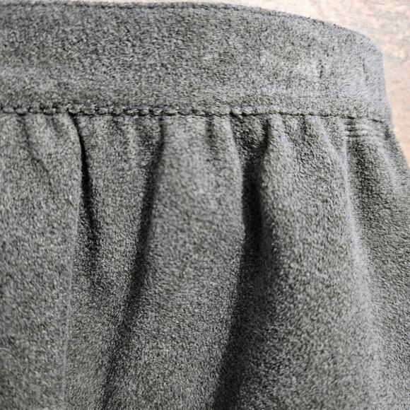 Vintage Norma Walters Gray Suede Ruched Waistband Midi Pocket Skirt Size 10 - Picture 4 of 7